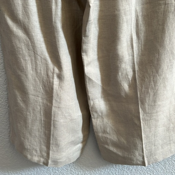 Talbots Heritage 100% Irish Linen Tan Straight Leg Zip Up Pants Size 8 - Picture 5 of 7